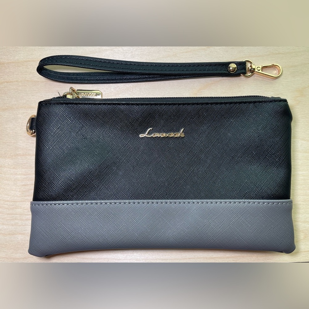 LOVEVOOK Black/Iron Gray Women's Wristlet Bag